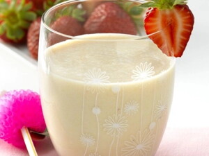 Batido de Fresas con Durazno